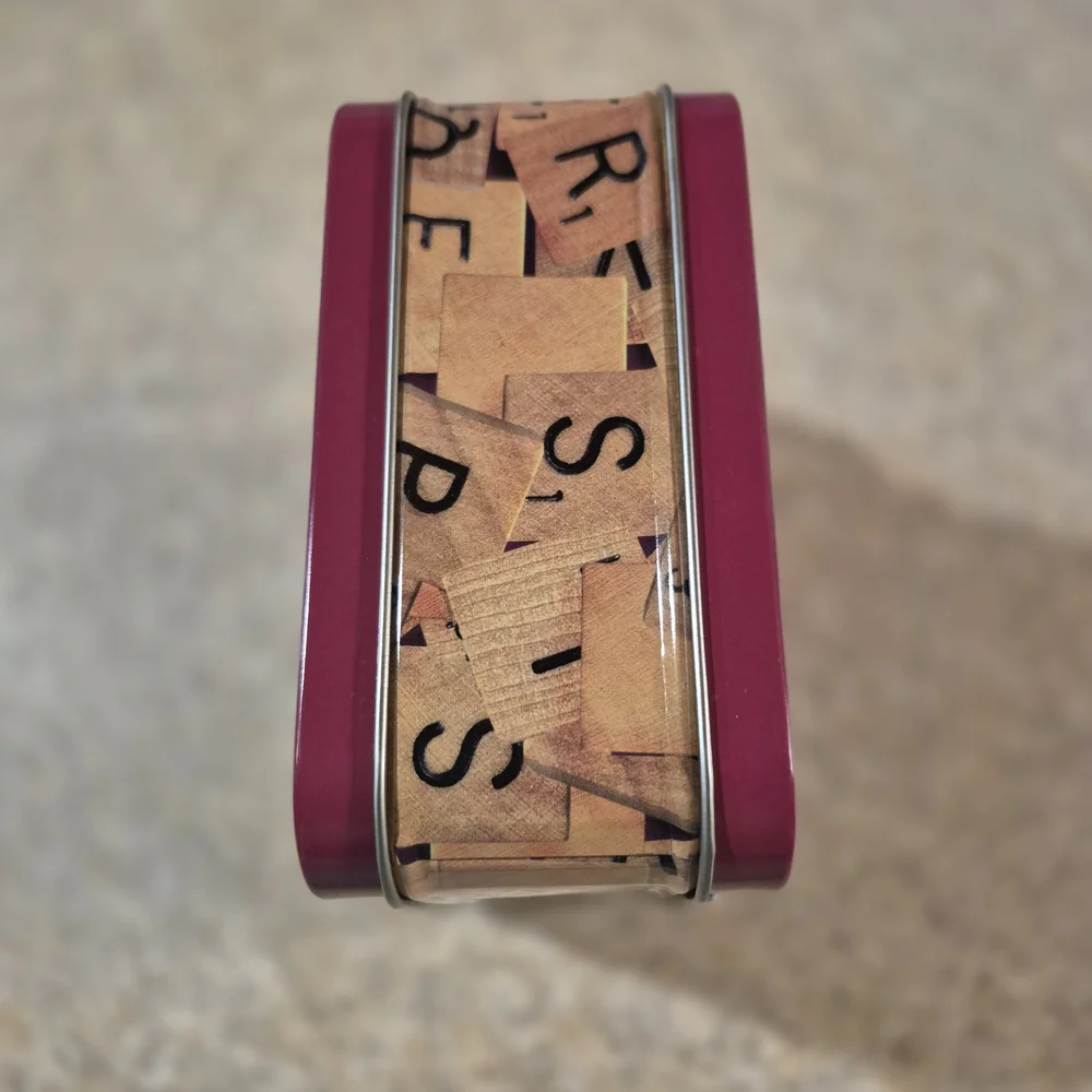 Scrabble Themed Food Storage Tin - Red